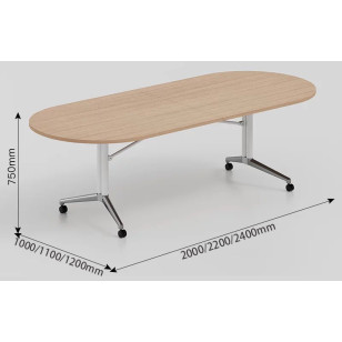 可摺疊可移動橢圓形簡約培訓桌/會議桌